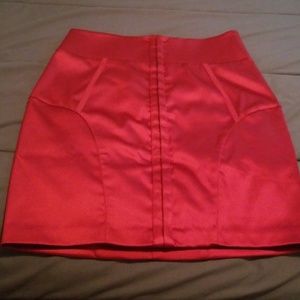 Bebe red satin skirt